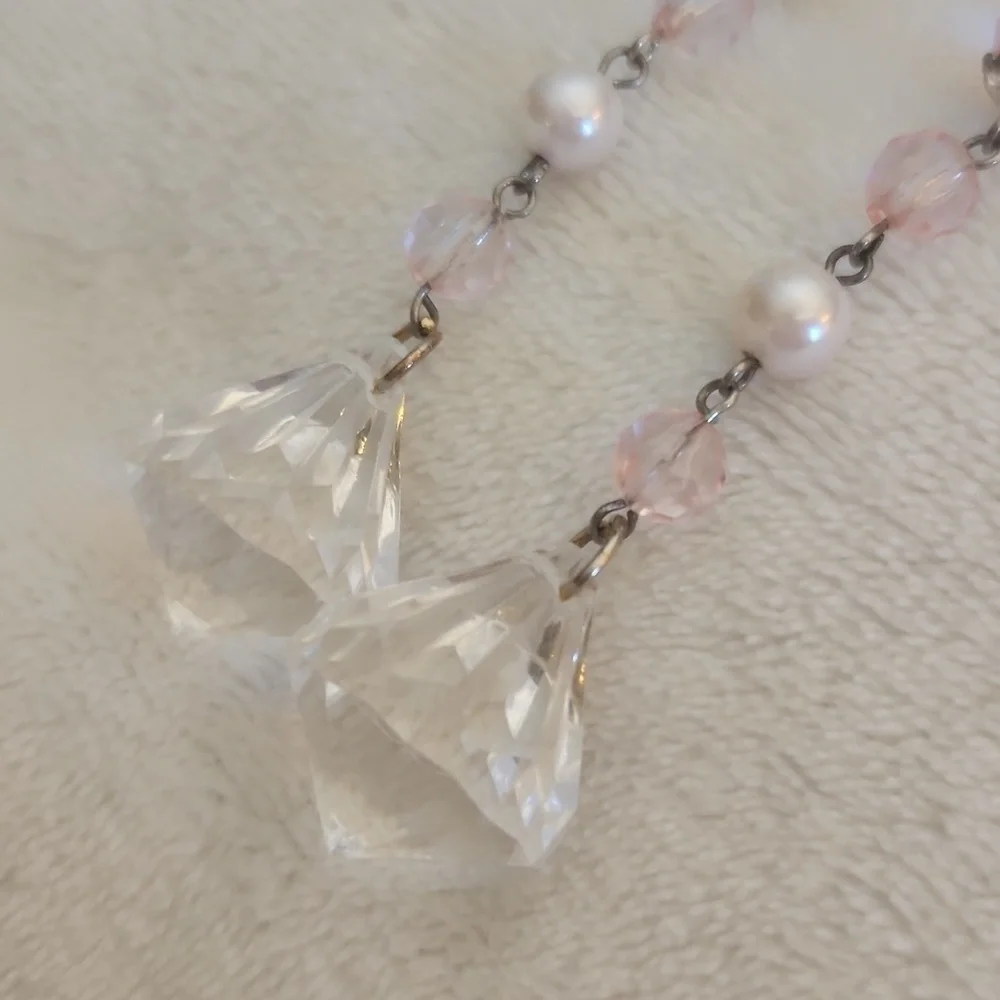 3/$30 Acrylic Pink Pearl Beaded Pendulum Suncatcher Car Mirror Ornament - Picture 2 of 4